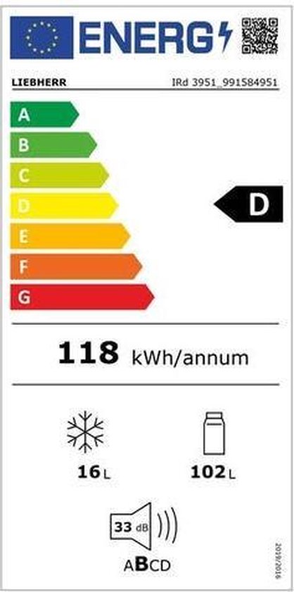 Liebherr IRd 3951 Prime combi-koelkast Ingebouwd 117 l D Wit