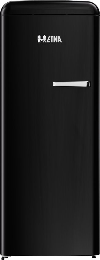 ETNA KVV7154LZWA - Retro koelkast met vriesvak - Linksdraaiend - Zwart - 154 cm
